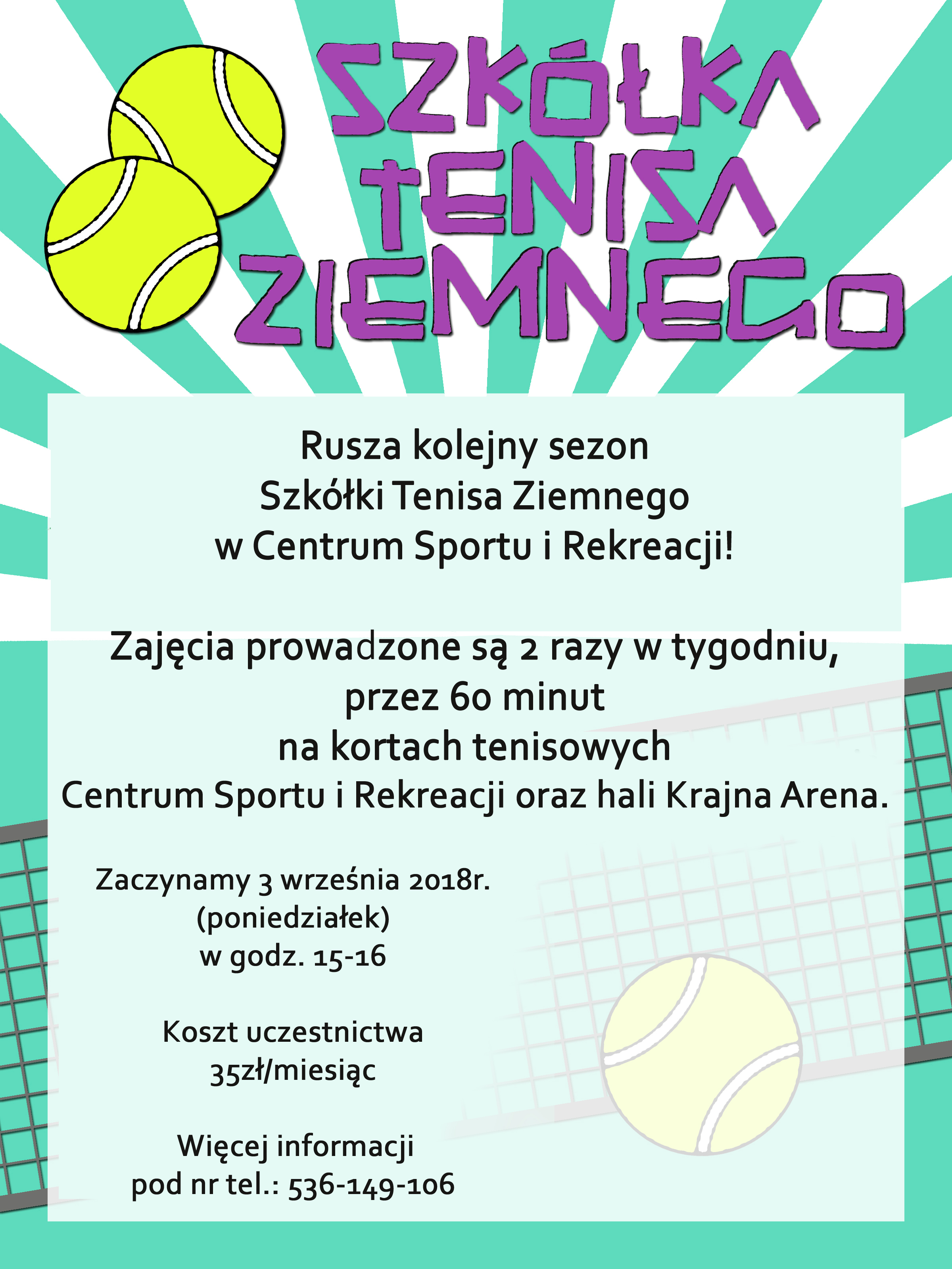 Plakat Tenis Ziemny sezon 18-19